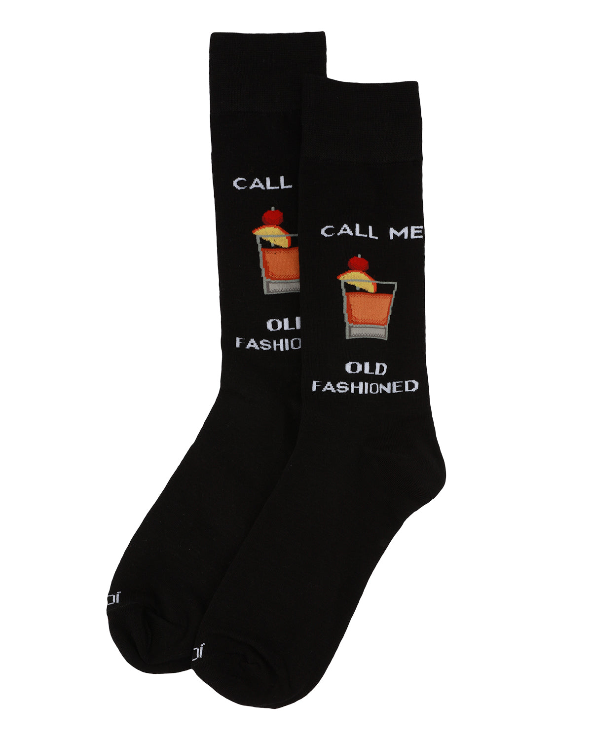 Men's "Call Me Old Fashioned" Rayon From Bamboo Novelty Crew Sock : Color: Black