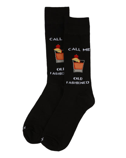 Men's "Call Me Old Fashioned" Rayon From Bamboo Novelty Crew Sock : Color: Black