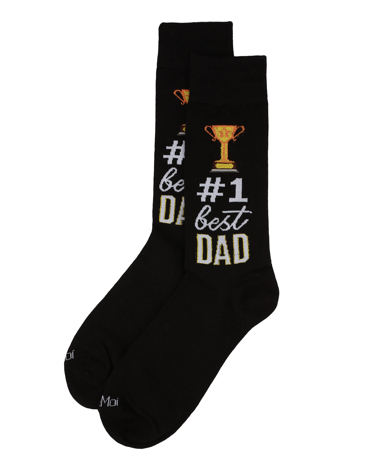 Men's #1 Dad Trophy Bamboo Blend Novelty Crew Sock : Color: Black