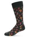 Men's Mushroom Fields Bamboo Blend Novelty Crew Sock : Color: Rosin