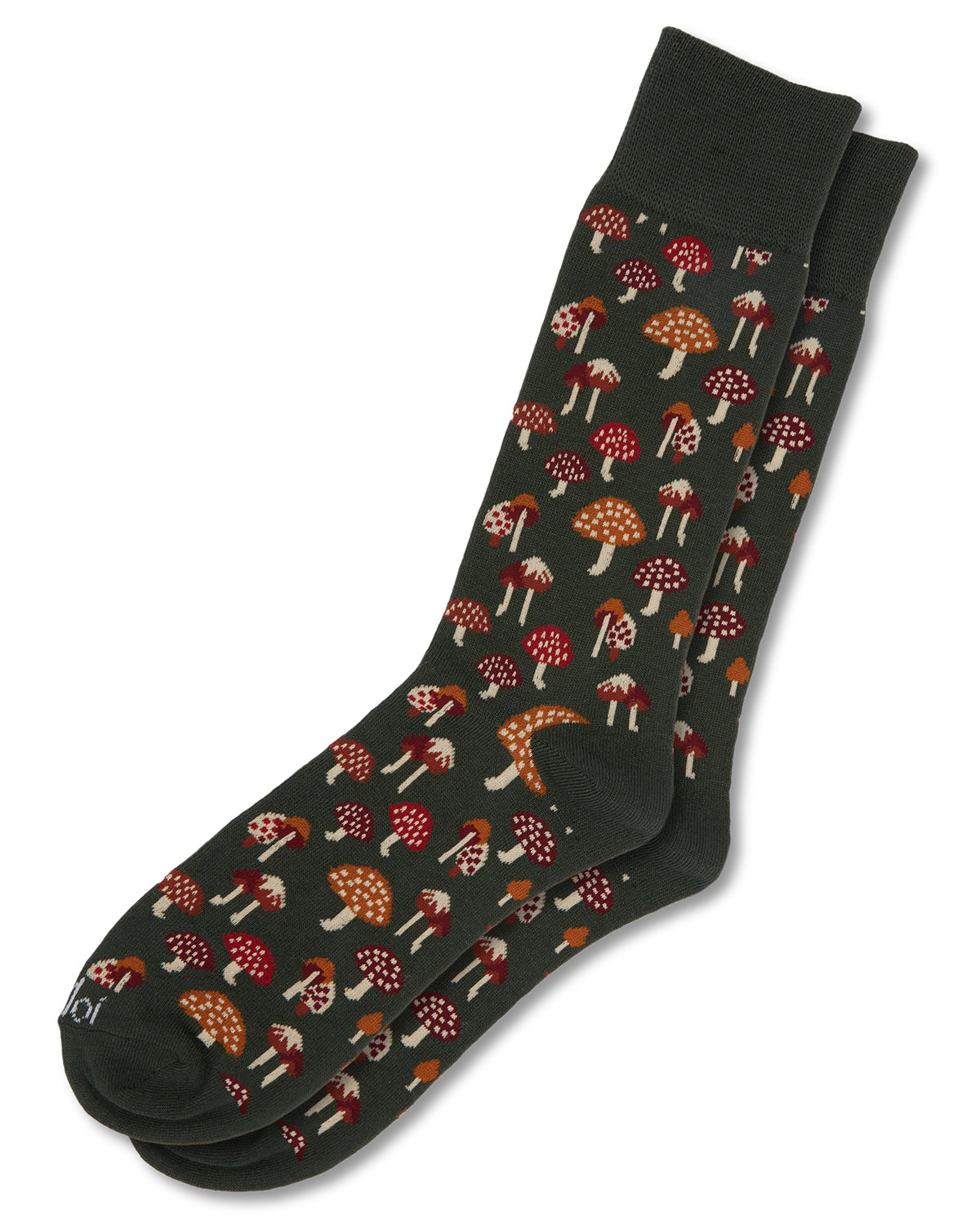 Men's Mushroom Fields Bamboo Blend Novelty Crew Sock : Color: Rosin
