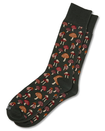 Men's Mushroom Fields Bamboo Blend Novelty Crew Sock : Color: Rosin
