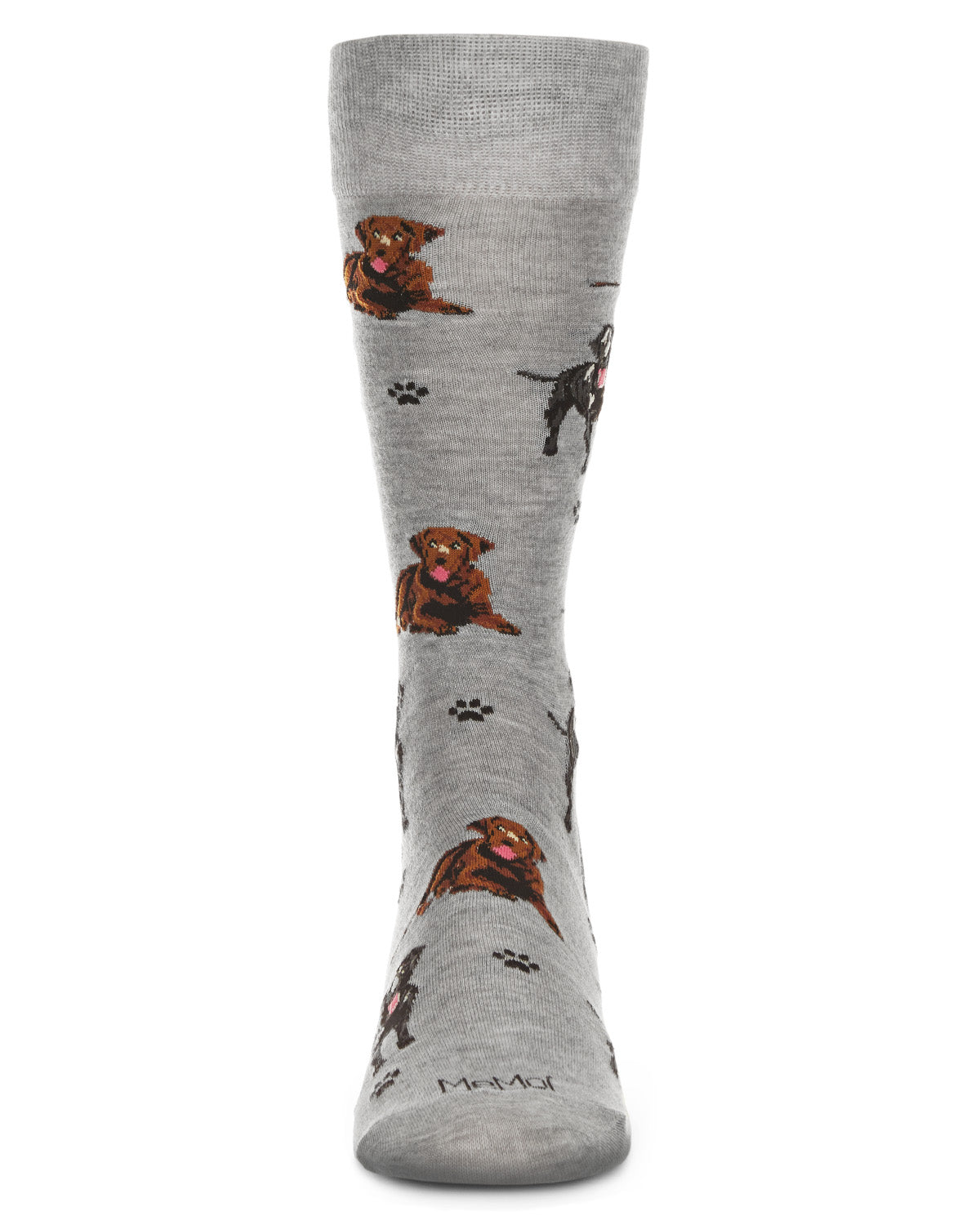 Men's Labrador Dogs Bamboo Crew Socks : Color: Light Gray Heather