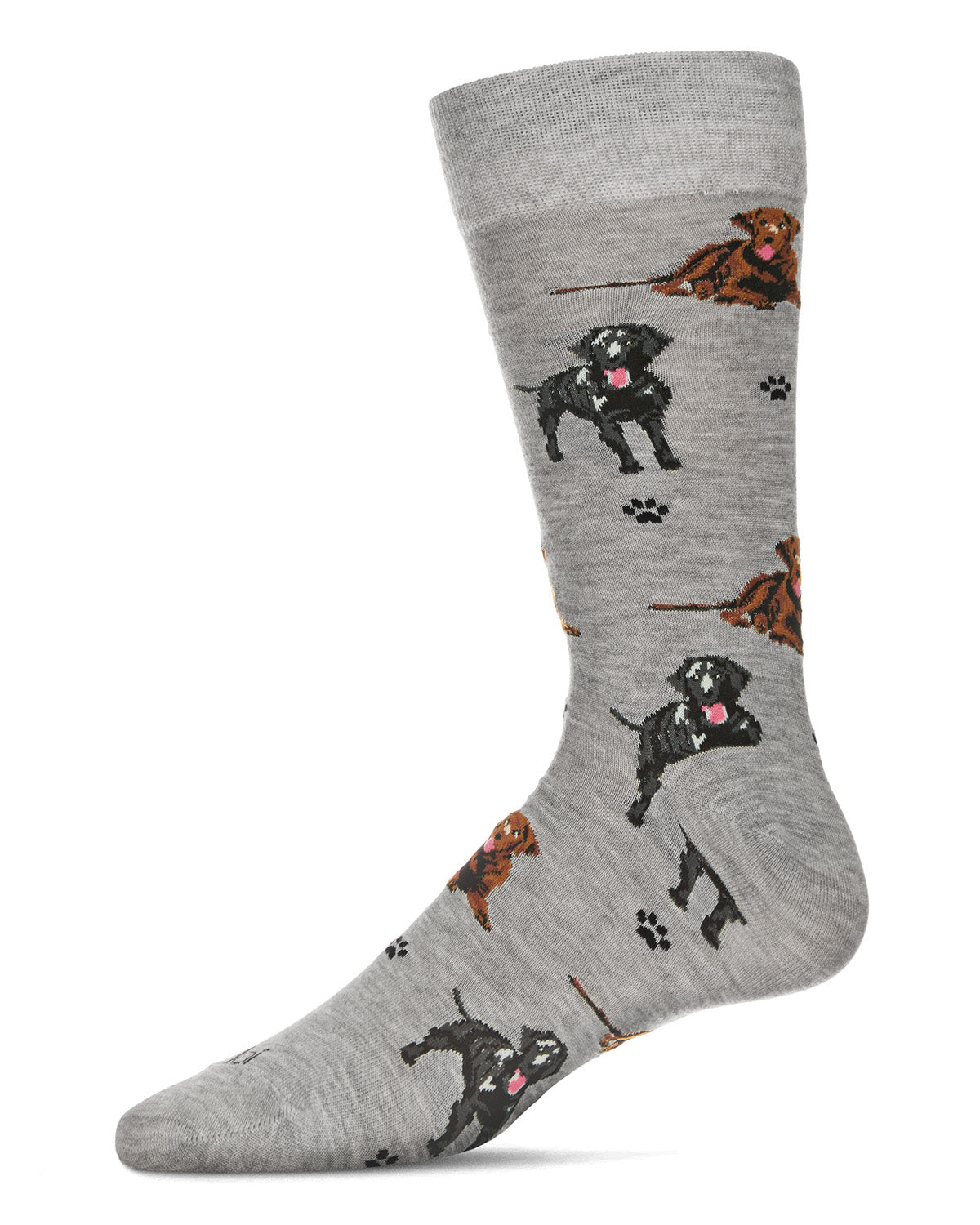 Men's Labrador Dogs Bamboo Crew Socks : Color: Light Gray Heather