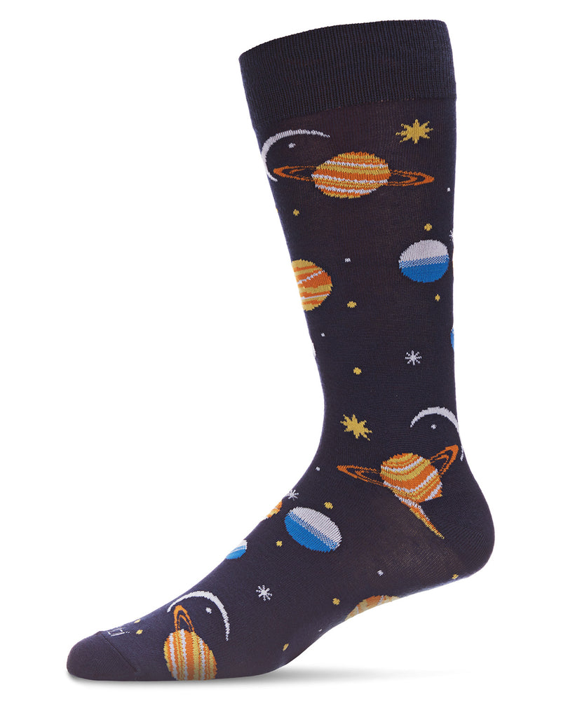 Men's Stellar Outerspace Bamboo Blend Novelty Crew Sock