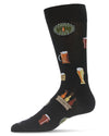 Men's Cheers to Craft Beer Bamboo Blend Novelty Crew Sock : Color: Black