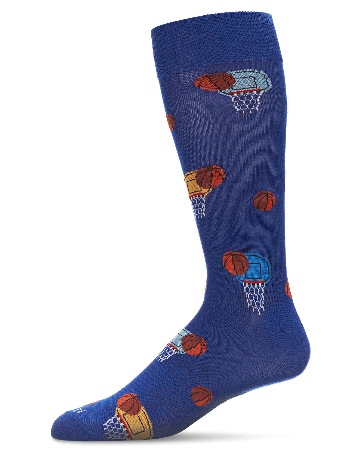 Men's Basketball Game Bamboo Blend Novelty Crew Sock : Color: Surf the Web