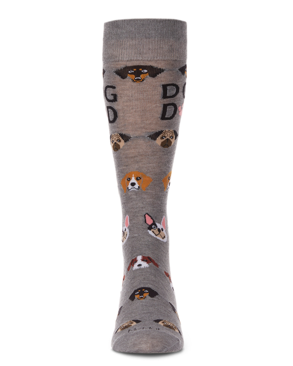 Men's Best Dog Dad Bamboo Blend Novelty Crew Sock : Color: Med Gray Heather