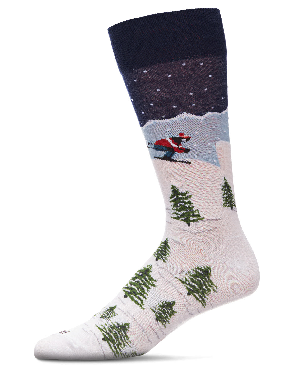 Men's Mountain Skier Bamboo Blend Novelty Crew Sock : Color: Navy Blazer