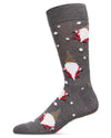Men's "Gnome For The Holidays" Christmas Novelty Crew Sock : Color: Dark Gray Heather
