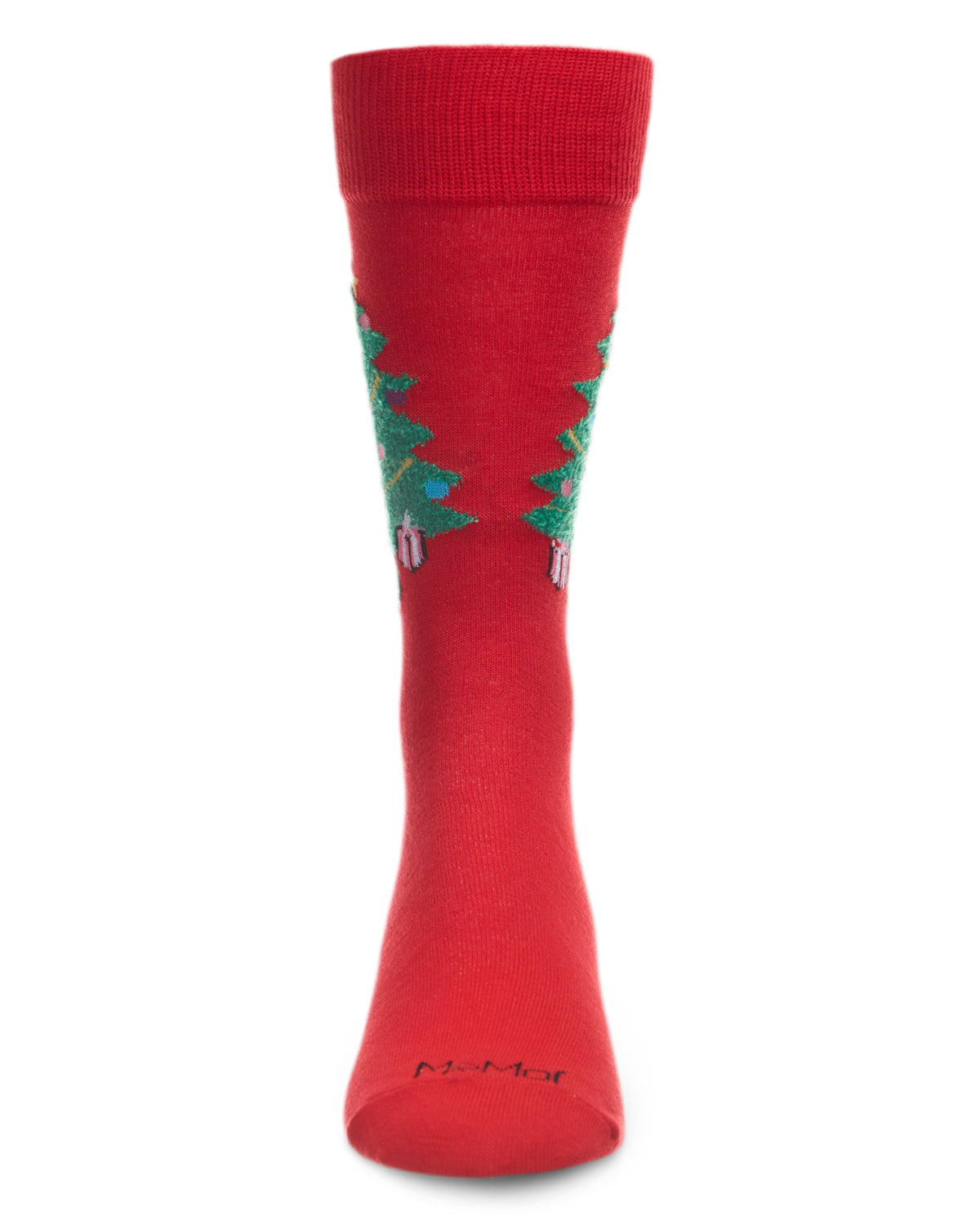 Men's Festive Christmas Tree Holiday Novelty Crew Socks : Color: Tango Red