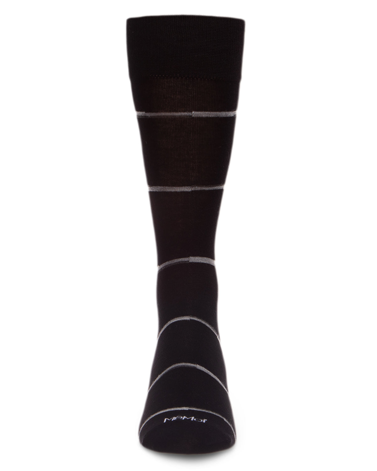 Men's Spacedye Stripe Bamboo Dress Crew Socks : Color: Black