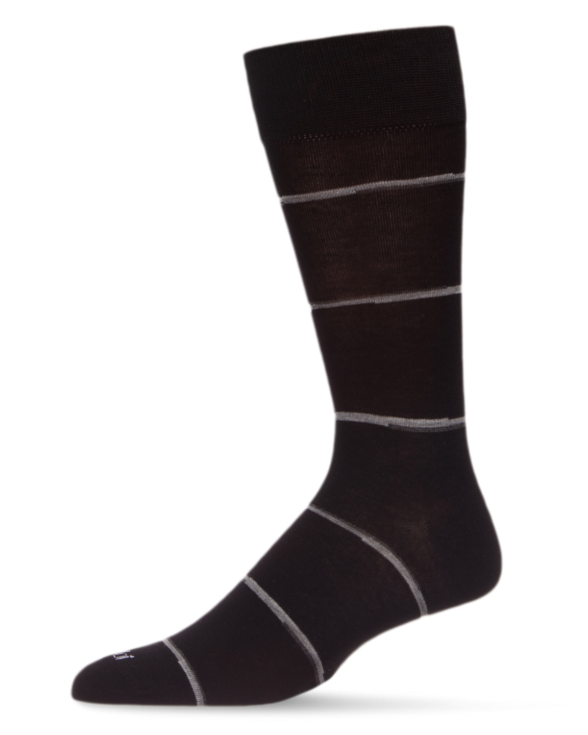 Men's Spacedye Stripe Bamboo Dress Crew Socks : Color: Black