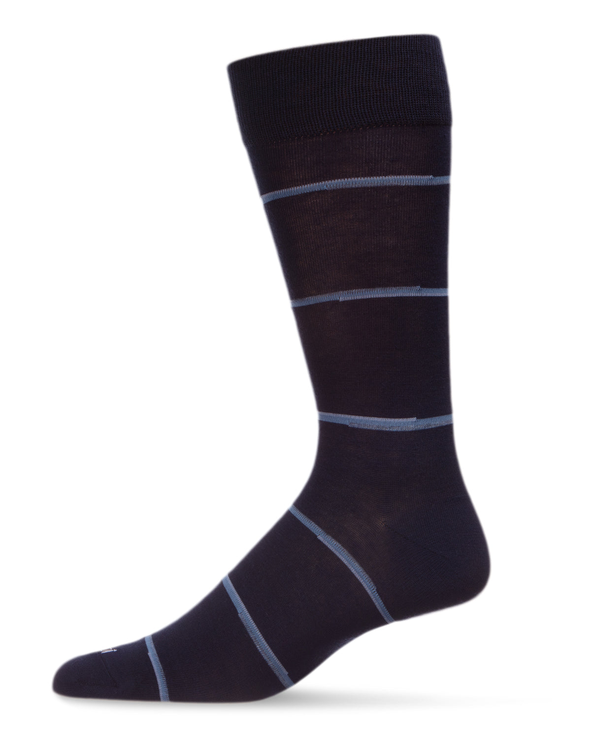 Men's Spacedye Stripe Bamboo Dress Crew Socks : Color: Navy