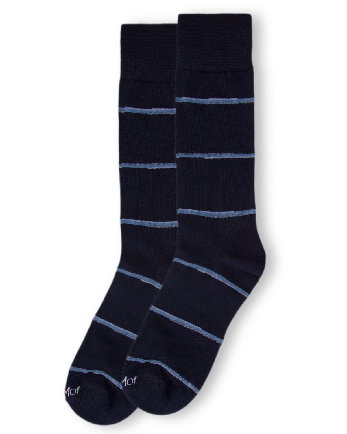 Men's Spacedye Stripe Bamboo Dress Crew Socks : Color: Black