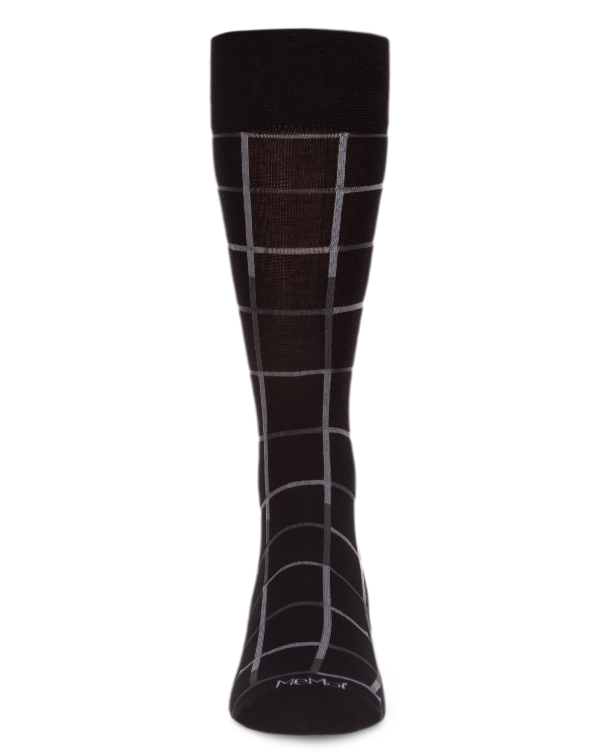 Men's Classic Windowpane Bamboo Dress Crew Socks : Color: Black