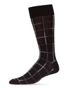 Men's Classic Windowpane Bamboo Dress Crew Socks : Color: Black