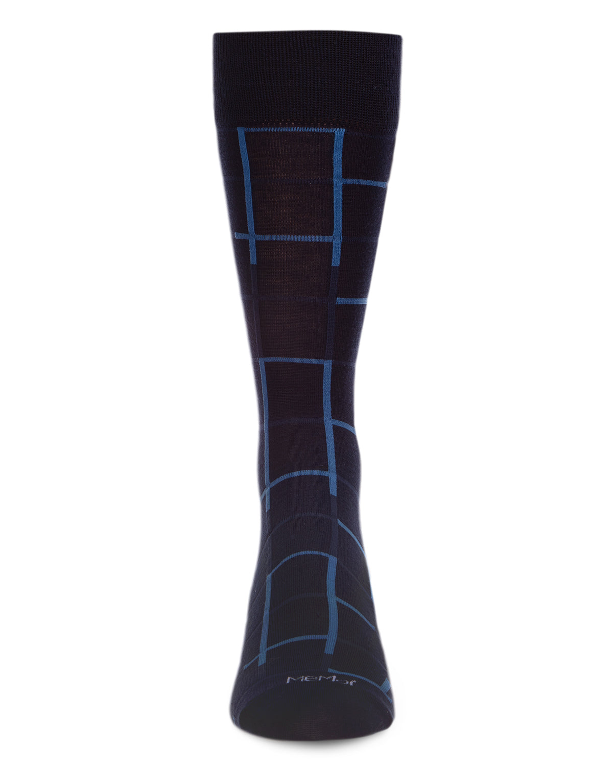 Men's Classic Windowpane Bamboo Dress Crew Socks : Color: Black