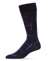Men's Classic Windowpane Bamboo Dress Crew Socks : Color: Navy