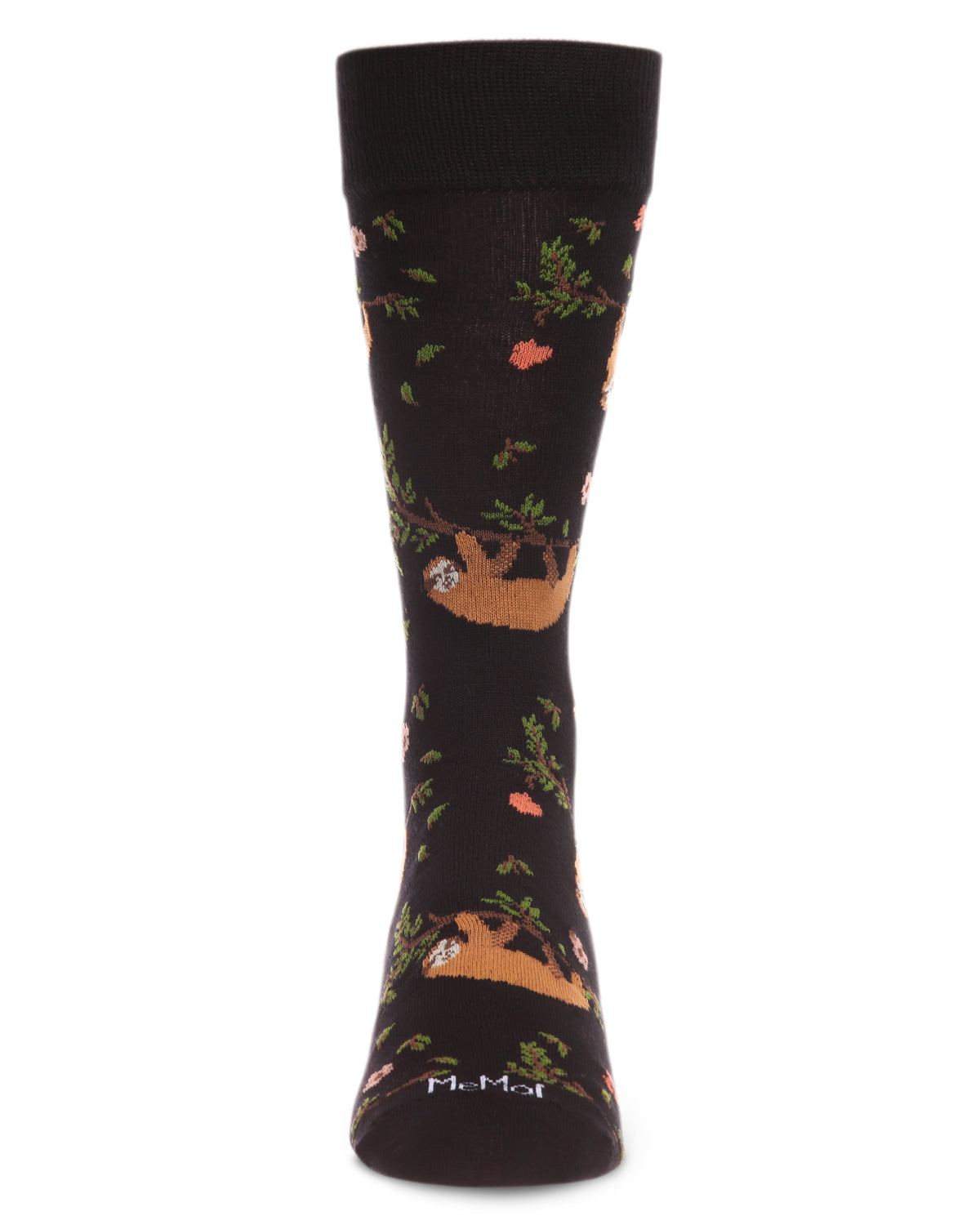 Men's Superb Sloth Bamboo Blend Novelty Crew Sock : Color: Black