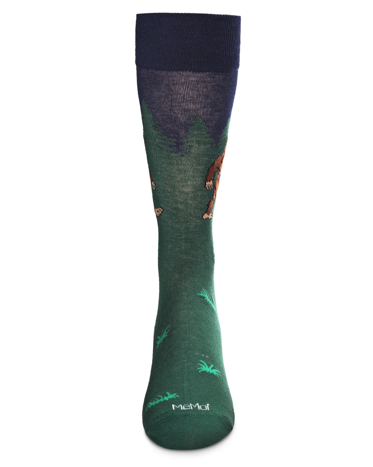 Men's Bigfoot is Real Bamboo Blend Novelty Crew Sock : Color: Navy