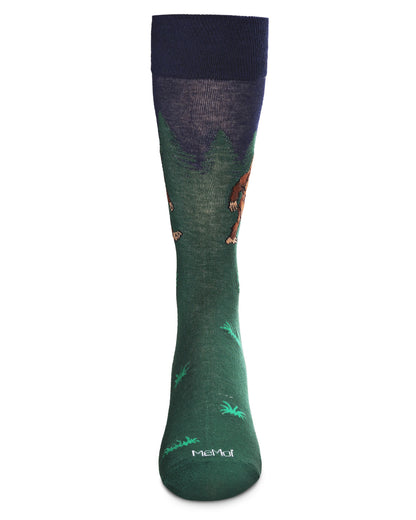 Men's Bigfoot is Real Bamboo Blend Novelty Crew Sock : Color: Navy
