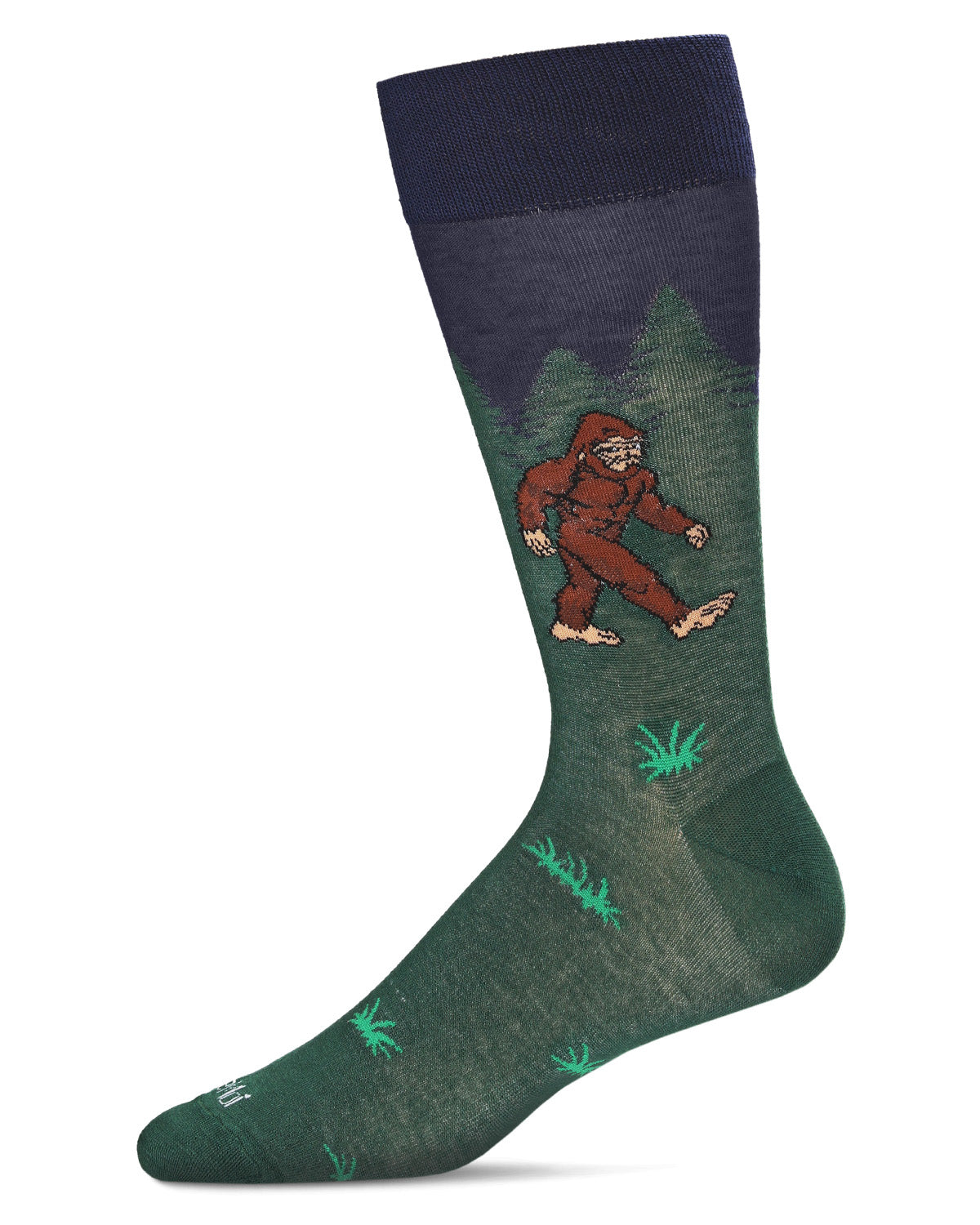 Men's Bigfoot is Real Bamboo Blend Novelty Crew Sock : Color: Navy