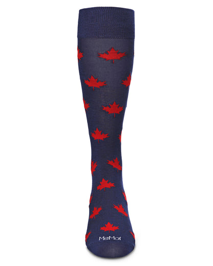 Men's Oh Canada Maple Leaf Bamboo Blend Crew Sock : Color: Navy