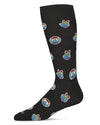 Men's Colorful Rainbow Peace Out Bamboo Blend Novelty Crew Sock : Color: Black