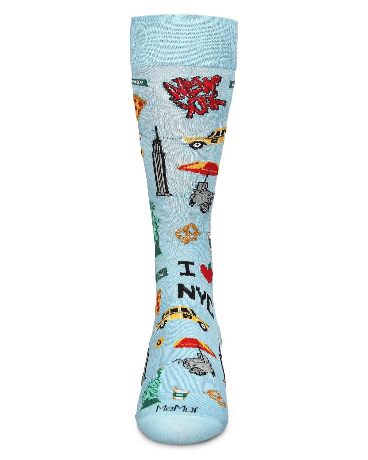 Men's New York New York Bamboo Blend Novelty Crew Sock : Color: Light Blue