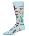 Men's New York New York Bamboo Blend Novelty Crew Sock : Color: Light Blue