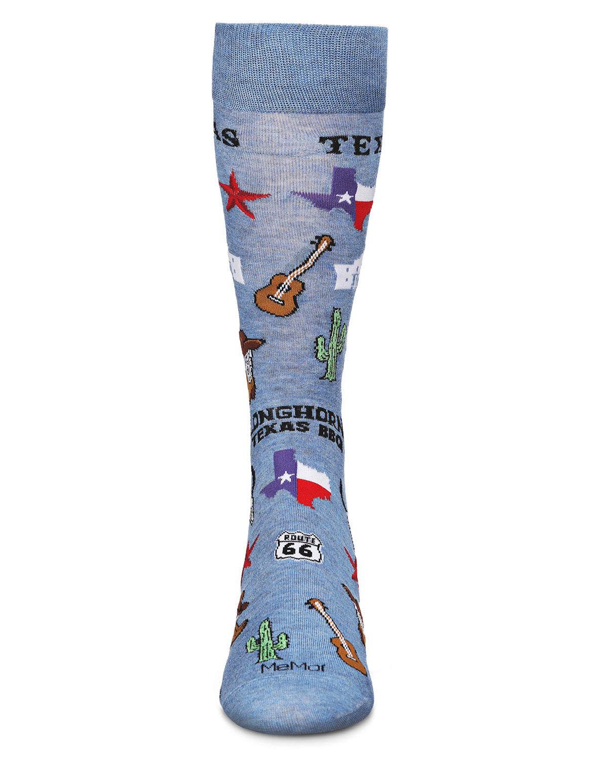 Men's "Don't Mess With Texas" Rayon from Bamboo Blend Novelty Crew Sock : Color: Denim Heather