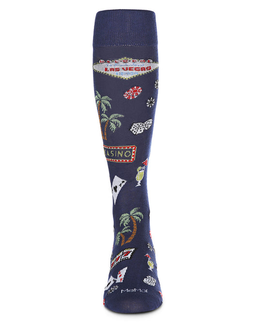 Men's Viva Las Vegas Rayon From Bamboo Crew Sock : Color: Navy