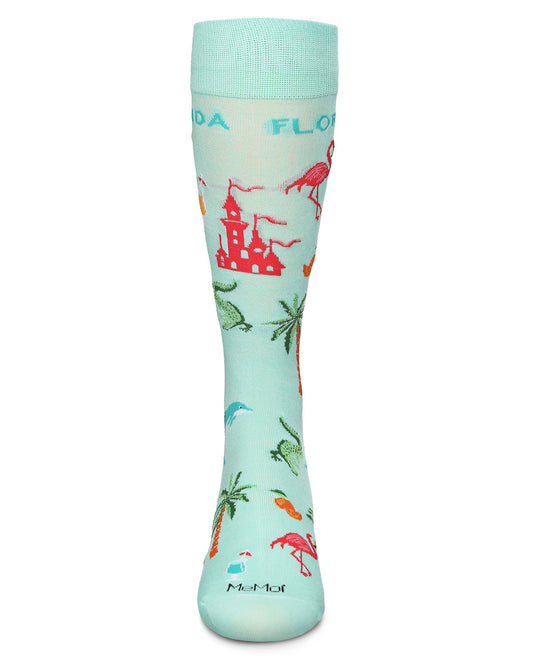 Men's Florida Sun Fun Bamboo Blend Novelty Crew Sock : Color: Seafoam