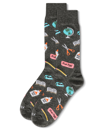 Men's School Supplies Bamboo Crew Socks : Color: Dark Gray Heather