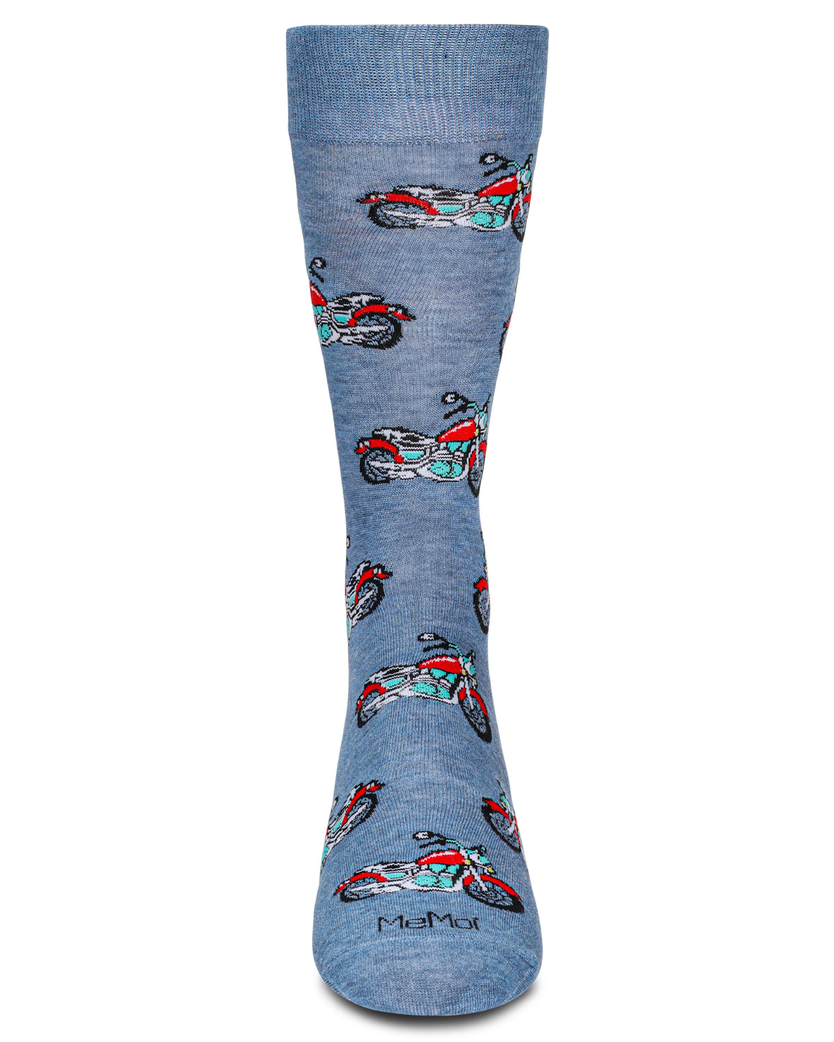 Men's Motorcycles Bamboo Crew Socks : Color: Denim Heather