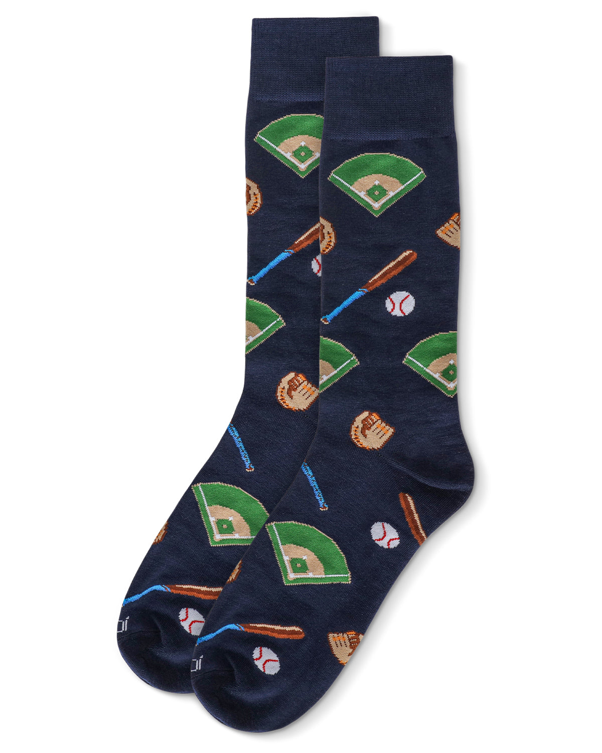 Men's Baseball Bamboo Crew Socks : Color: Navy