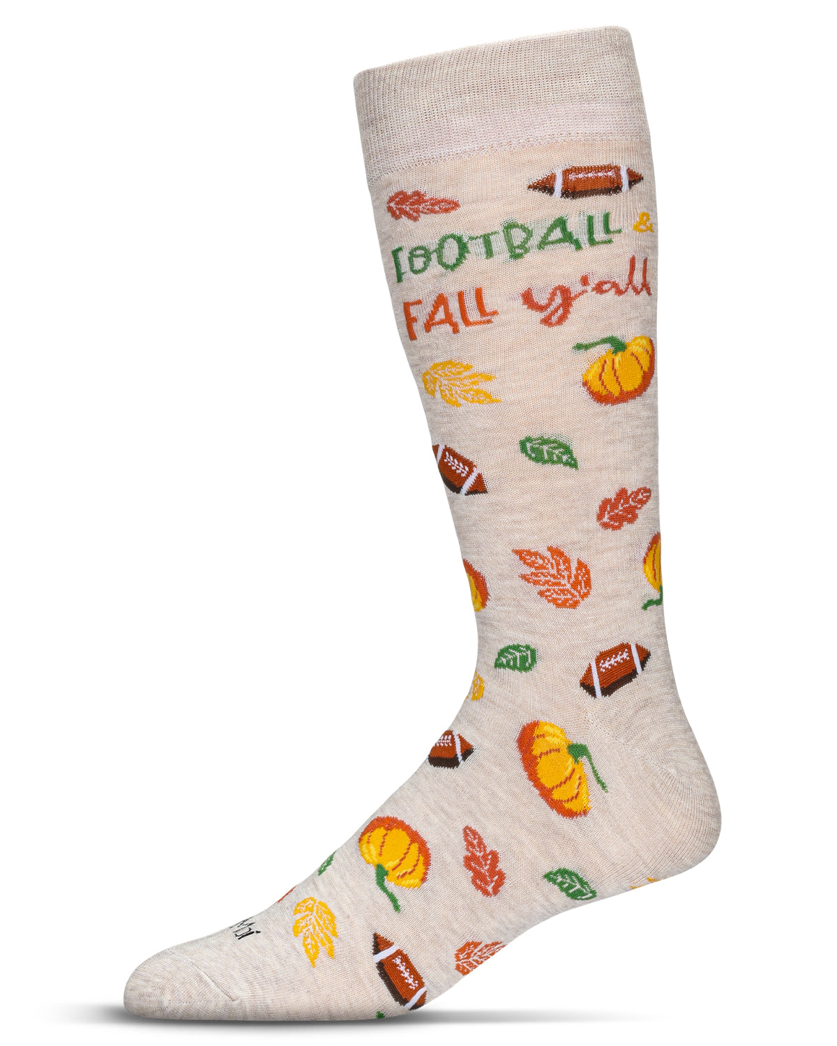 Men's Football & Fall Bamboo Crew Socks : Color: Oatmeal Heather