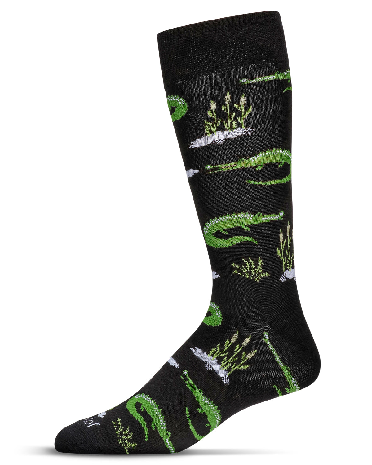 Men's Alligators Bamboo Crew Socks : Color: Black