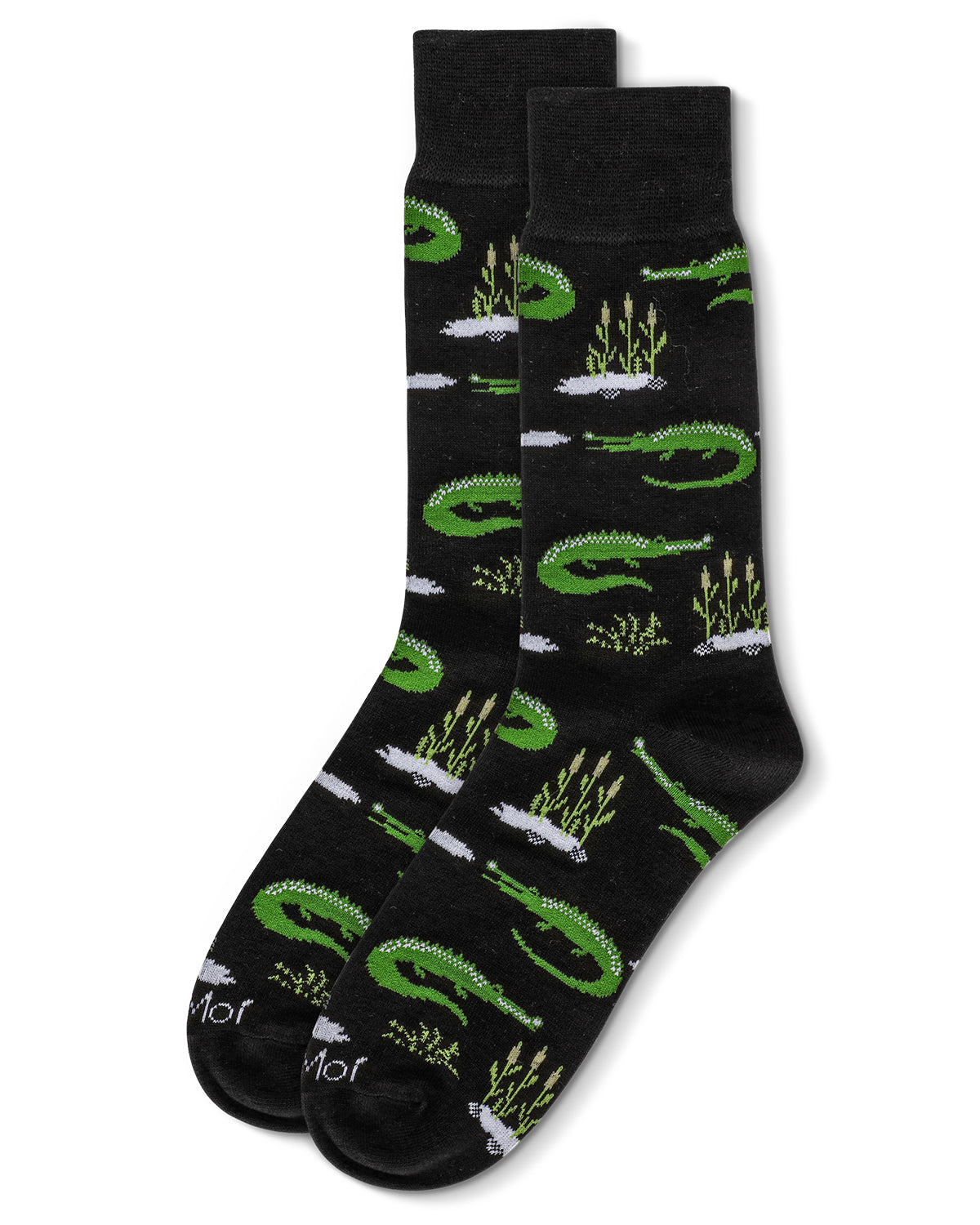 Men's Alligators Bamboo Crew Socks : Color: Black