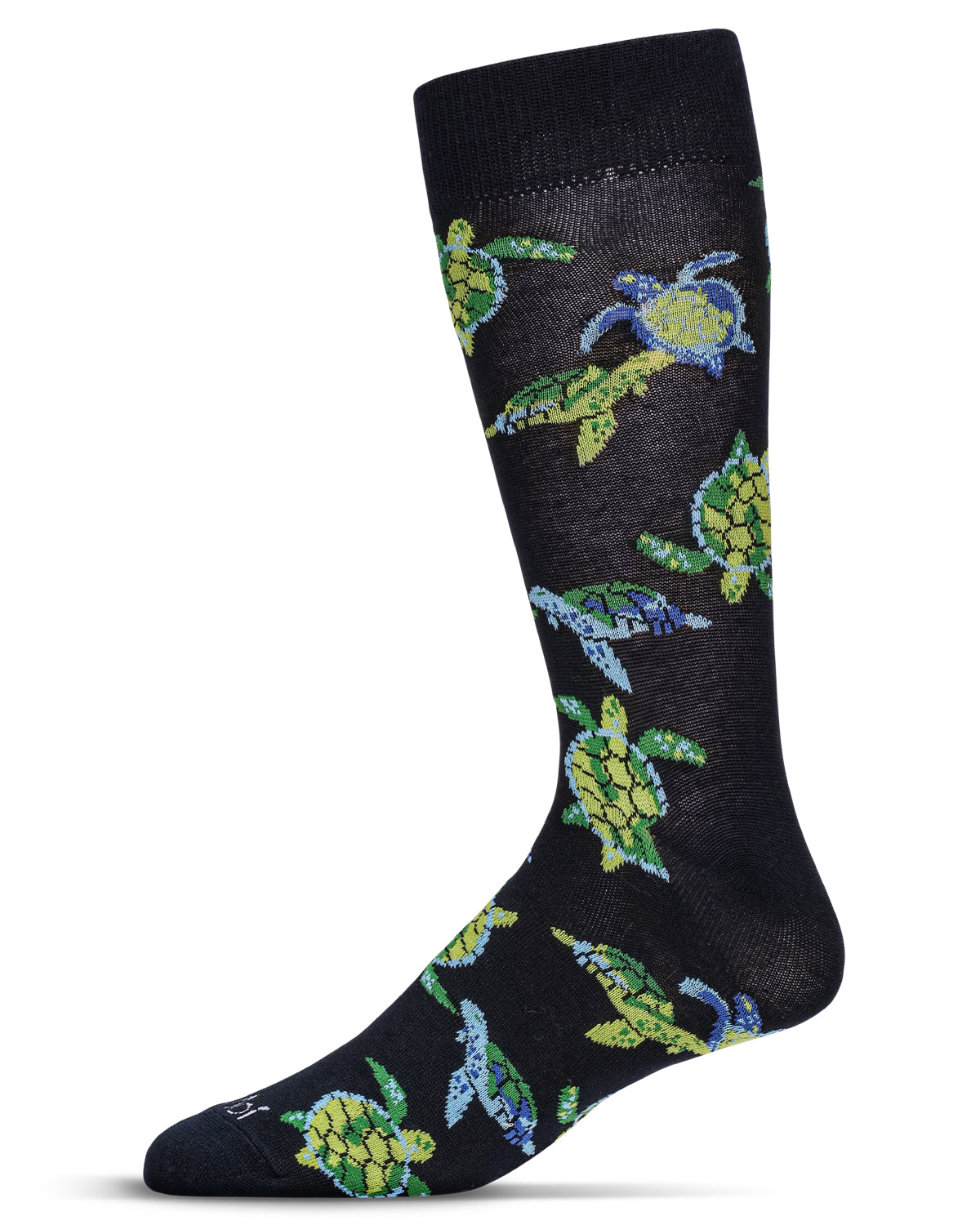 Men's Turtles Bamboo Crew Socks : Color: Navy
