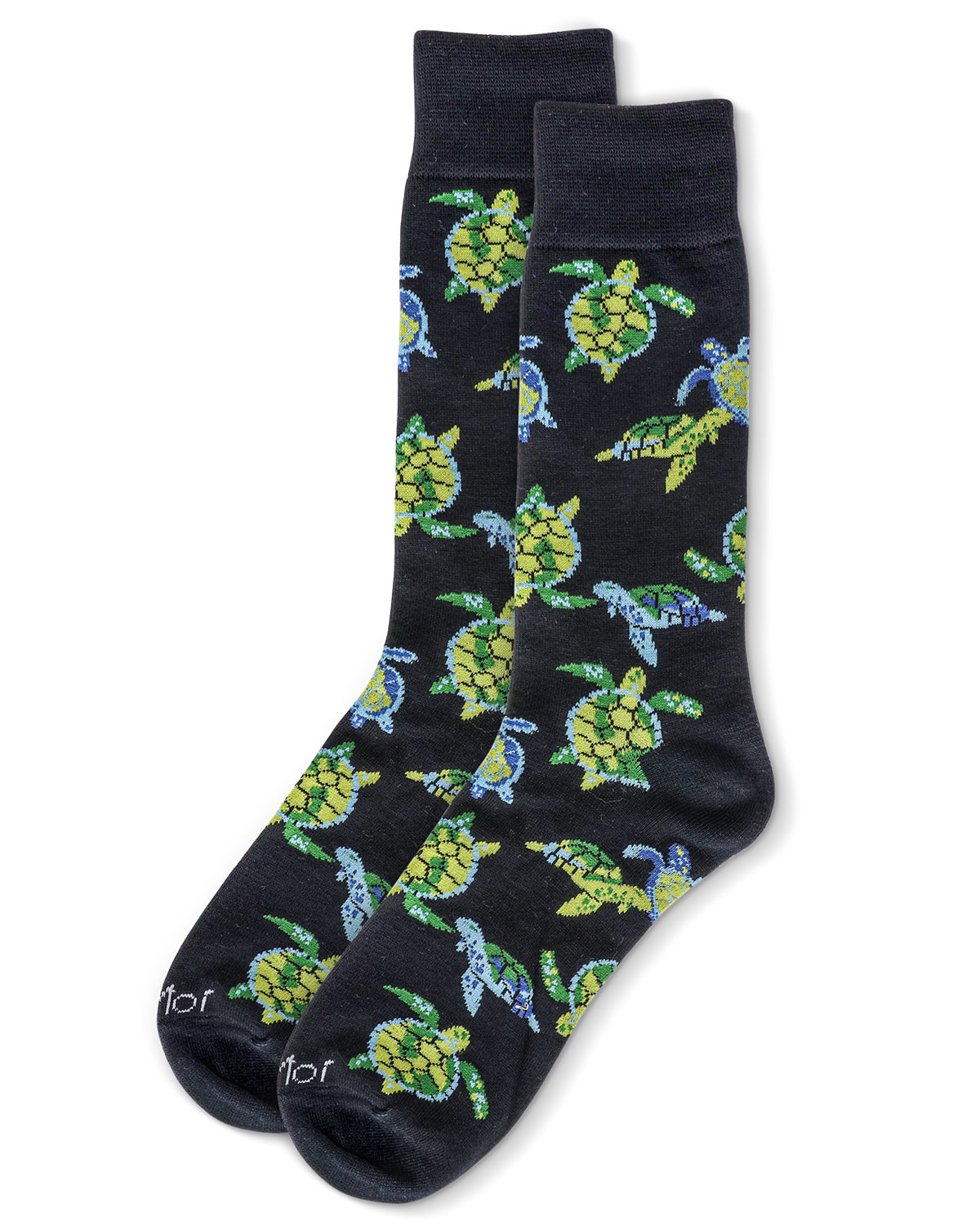 Men's Turtles Bamboo Crew Socks : Color: Navy
