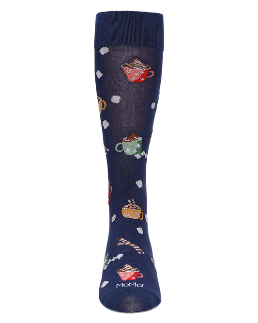 Men's Hot Cocoa Bamboo Crew Socks : Color: Navy