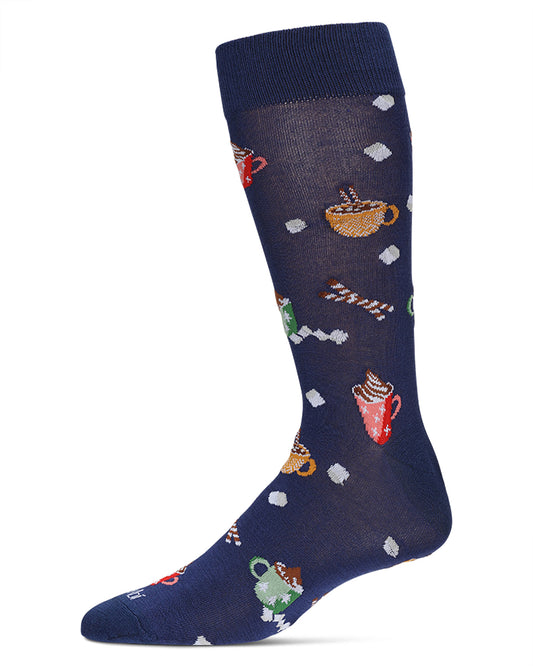 Men's Hot Cocoa Bamboo Crew Socks : Color: Navy