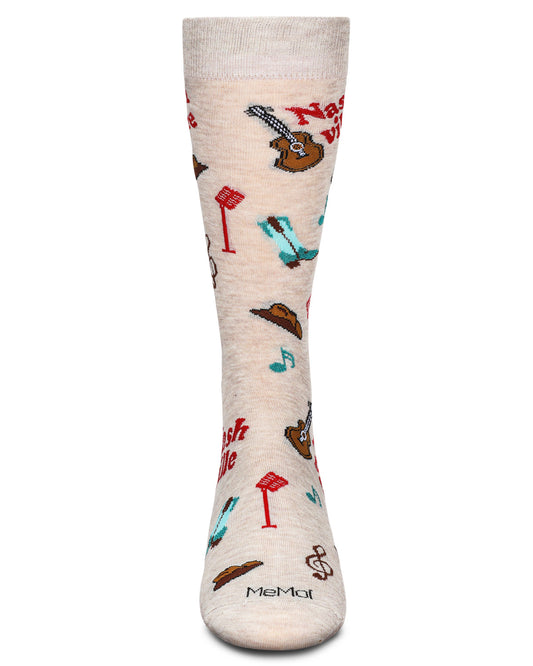 Men's Nashville Bamboo Crew Socks : Color: Oatmeal Heather