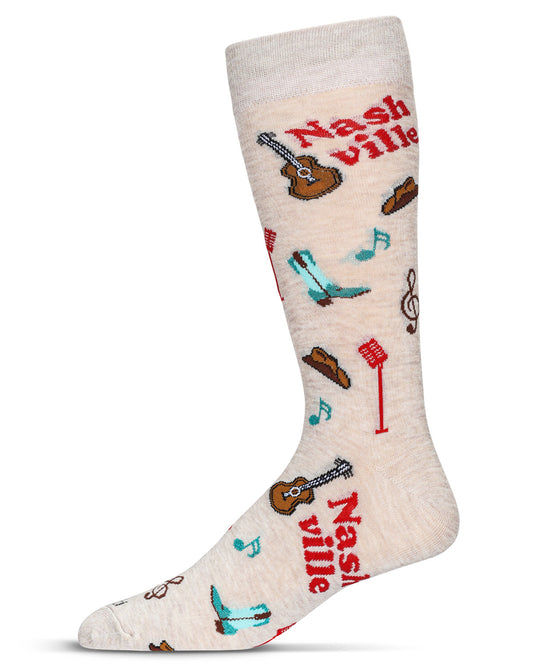 Men's Nashville Bamboo Crew Socks : Color: Oatmeal Heather