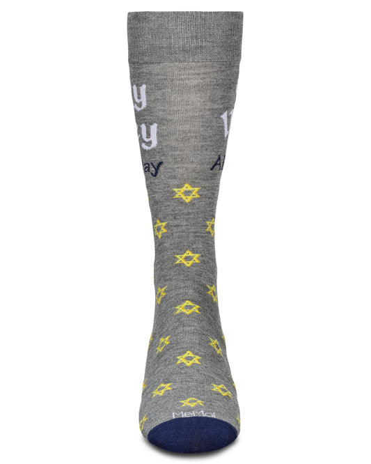 Men's Oy Vey All Day Bamboo Crew Socks : Color: Med Gray Heather