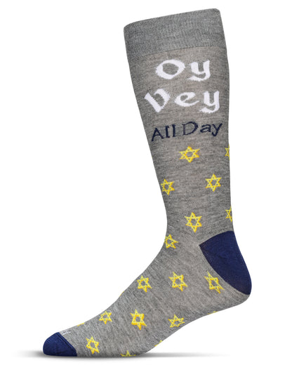 Men's Oy Vey All Day Bamboo Crew Socks : Color: Med Gray Heather