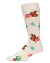 Men's Squirrels Holiday Crew Socks : Color: Oatmeal Heather