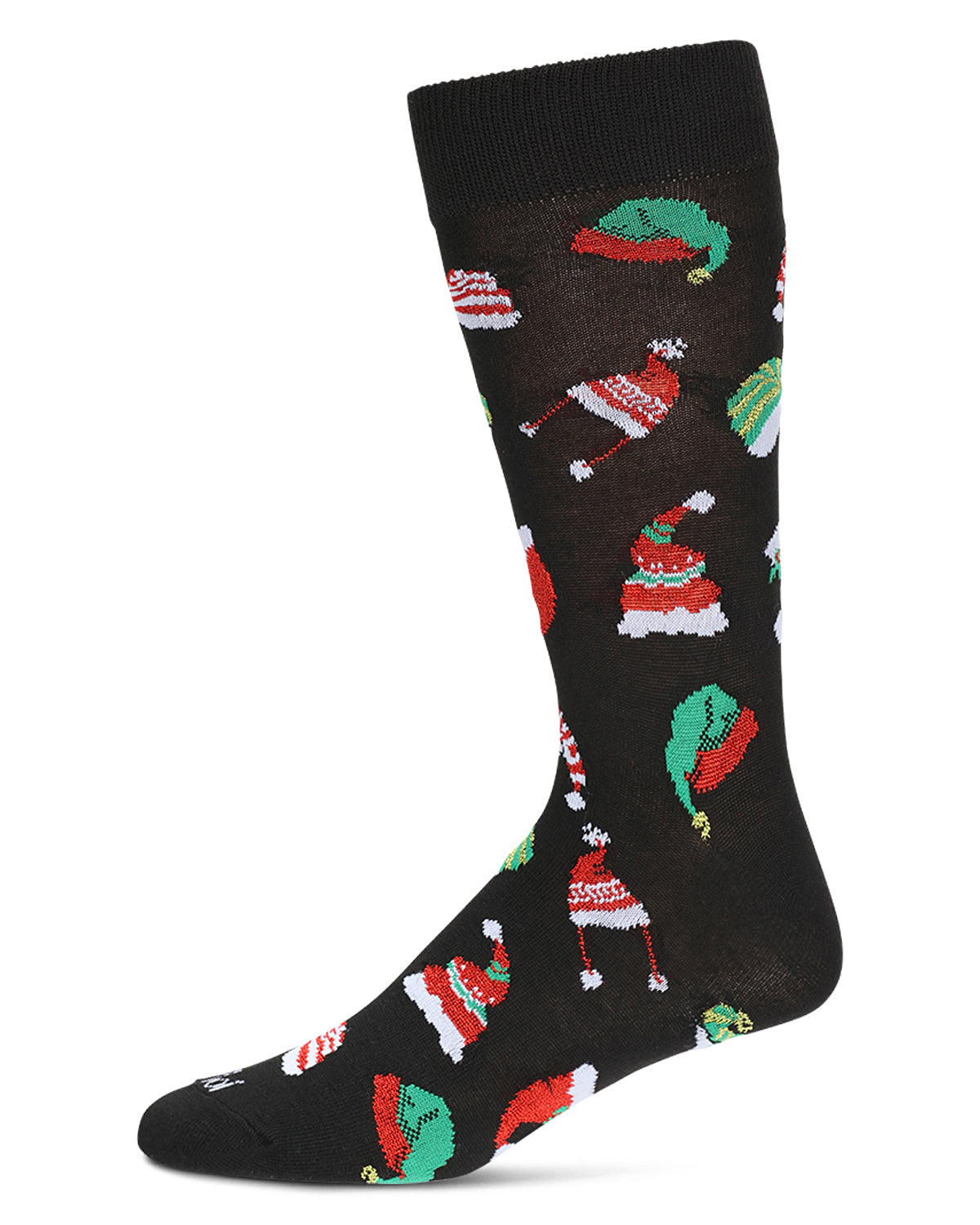 Men's Santa Hats Christmas Crew Socks : Color: Black